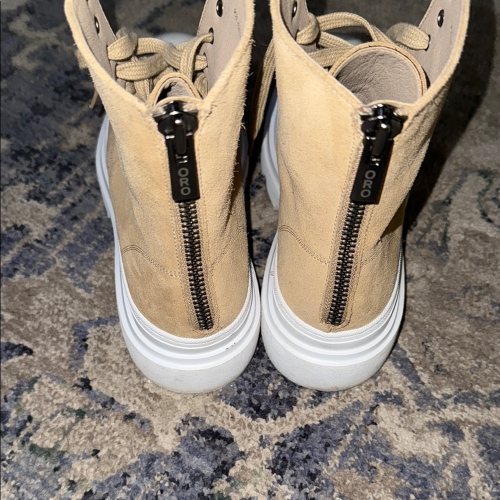 ORO THE DEVON BEIGE COMBAT BOOTS - Picture 6 of 10